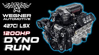 Wegner Automotive 427CI LSX throws down over 1200HP on dyno [upl. by Akelahs205]