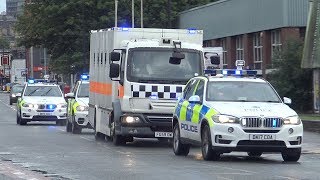 CAT A Armed Prison Convoy Transporting Prisoners To HMP Strangeways From Liverpool Crown Court [upl. by Namqul]