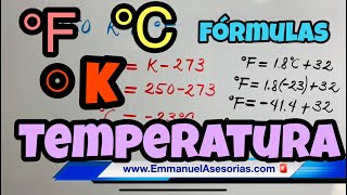 CONVERSIONES DE UNIDADES DE TEMPERATURA ☔🌤🌩 Centígrados Fahrenheit y Kelvin [upl. by Igiul]