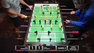 2022 Texas State Championships of Foosball  Open Singles  Tony Spredeman vs Todd Loffredo [upl. by Aninat]