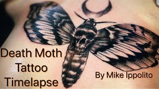 Death Moth Tattoo tattoo time lapse [upl. by Bunker]