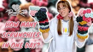 How many scrunchies can I crochet in ONE day [upl. by Keryt602]