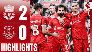 HIGHLIGHTS Mo Salah scores TWICE to win Merseyside derby  Liverpool 20 Everton [upl. by Ynnatirb641]