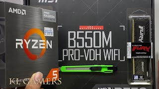 AMD Ryzen 5 5600G msi B550M PROVDH WIFI Cooler Master MASTERBOX Q300L PC Build [upl. by Ruffina788]