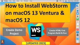 How to Install WebStorm on macOS 13 Ventura  Intel amp M1 amp M2  Create Demo Project  ACT Trial [upl. by Solhcin]