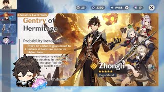 Pulling for Zhongli 🐉⚜️ f2p summons for the geo archon  Genshin Impact [upl. by Lydie481]