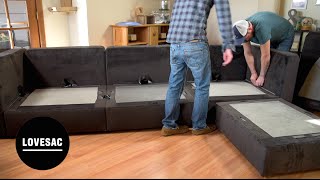 Lovesac Modular Furniture Assembly Tips Tricks amp REVIEW [upl. by Kind399]