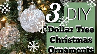 3 Cheap Easy Winter Wonderland Ornaments  Dollar Tree Christmas DIY [upl. by Shannah493]