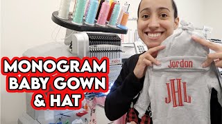 How to Monogram Baby Hats amp Gowns  Embroidering Baby Sets Using MELCO EMT16X Fast Clamp Pro [upl. by Dodge]