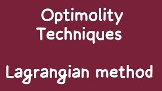 Lagrangian method part 2 [upl. by Ylas]