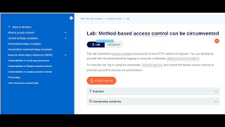 Portswigger Methodbased access control can be circumvented [upl. by Zelde225]