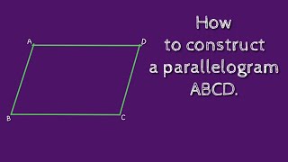 How to draw a parallelogram ABCD shsirclasses [upl. by Lleroj176]