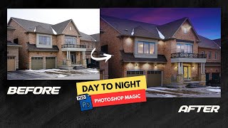 Day to Night Photoshop Tutorial  Quick amp Easy for Real Estate Photos [upl. by Josephine747]