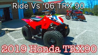 2019 Honda TRX90 Ride  Walkaround Vs 06 TRX90 [upl. by Philan]