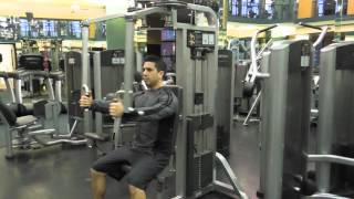 How To Use A Pectoral Fly amp Rear Deltoid machine Exercise Demo [upl. by Ahsataj735]