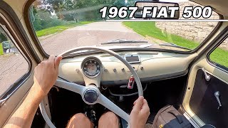 1967 Fiat 500  The 17hp Italian City Car You Need To Drive POV Binaural Audio [upl. by Aivuy]