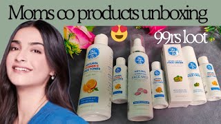 The moms co loot offer products unboxing moms co products in just 99 rs 😳 review with ilma [upl. by Inattyrb]