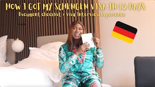 How I Got My Schengen Visa In 15 Days  My Germany Visa Interview Experience And Documents [upl. by Atreb]