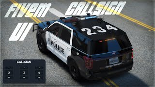 FiveM Police Vehicle Callsign Changer Ui  Stanalone [upl. by Thamos]