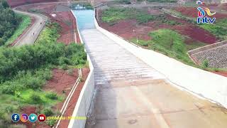 Drone Shots Karimenu II Dam finally starts spilling after filling to capacity [upl. by Paule44]