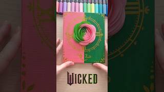 💖💚Wicked💖💚 Cute textured art painting Glinda Elphaba pink green paper flower wicked gift idea [upl. by Areemas]