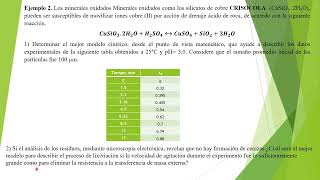 Cinética en metalurgia extractiva Ejemplo 2 [upl. by Delila]