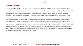 Writing effective paragraphs  8 Concluding Paragraphs [upl. by Abert]