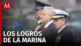 Secretario de Marina destaca los logros alcanzados en el sexenio en Desfile Militar 2024 [upl. by Kearney]