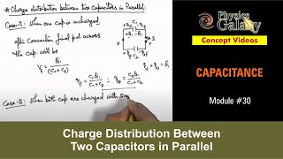 Class 12 Physics  Capacitance  30 Charge Distribution Between Two Capacitors in Parallel [upl. by Adekahs]