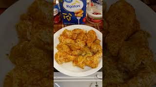 quick mustard fried chicken rigatoni pasta and garlic bread [upl. by Linetta]