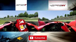 Assetto Corsa  SF15T Vs SF70H Side by side comparisonFerrari Pack at IMOLA [upl. by Bibbye]