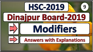 Modifiers Dinajpur Board2019 HSC English 2nd Paper Answer with the Explanation Mansura [upl. by Roxy676]