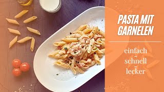 Himmlische Pasta mit Garnelen in Weißwein Sahne Sauce  30 Minuten Rezept [upl. by Lazes112]