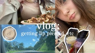 daily vlog💕 getting my LIP PIERCED shopping etc [upl. by Emiolhs]