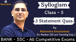 5 Syllogism for bank exam  Devotion Institute  Mahendra Khandelwal [upl. by Solley]