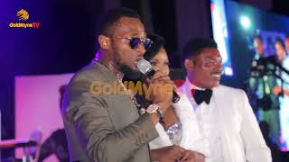 DBANJ PERFORMS FALL IN LOVE WHILE OMOTOLA AND HUSBAND DANCE [upl. by Yruama]