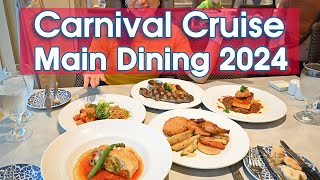 Carnival Cruises Dinner Guide 2024  Menus amp Food at MDR [upl. by Ahsieyn]