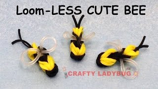 NEW Rainbow LoomLESS CUTE BEE EASY Charm Tutorials by Crafty Ladybug How to DIY [upl. by Nueoht255]