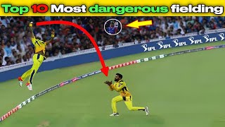 Top 10 Most dangerous fielding efforts in Cricket  bijlicricket [upl. by Neirda]