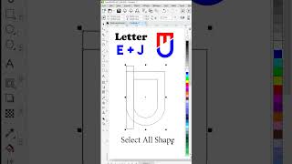 Letter E  J Logo Design  Logo Design  Logo Tutorialshorts coreldraw youtubeshorts logodesign [upl. by Ahsitniuq739]