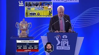 Suresh Raina Unsold In Ipl 2022 Mega auction Live updates [upl. by Idyak643]