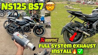 AKRAPOVIC full system exhaust install with ns125 bs7🔥✅ [upl. by Odnomar664]