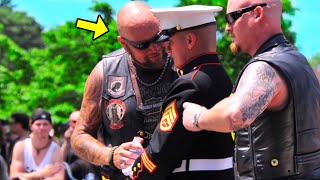 Injured Marine Holds Salute For 3 Hours Then Bikers Suddenly Appear amp Do The Unthinkable [upl. by Ykcul]