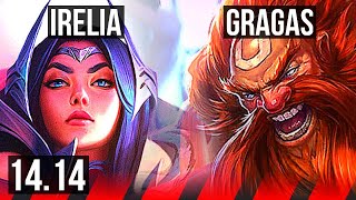 IRELIA vs GRAGAS TOP  Rank 7 Irelia Dominating  EUNE Challenger  1414 [upl. by Sherer]