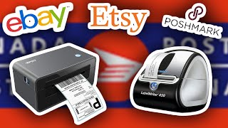 How To Print Shipping Labels Using Thermal Printers For Ebay Canada Post Etsy Poshmark [upl. by Amehsat]