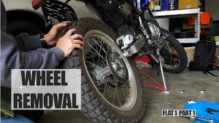 XT250 Maintenance Changing a Tire Part 13 Removing the rear wheel [upl. by Deegan184]