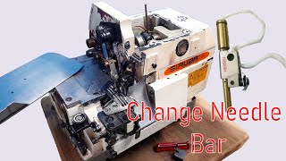 How to Change OverLock Needle Bar  Sewing Machine Tamil [upl. by Imot]