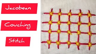 Jacobean couching stitch hand embroidery tutorials [upl. by Emolas]