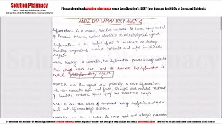 Class 73 Antiinflammatory Agents in Medicinal Chemistry  Medicinal Chemistry 01  BPharmacy 4th [upl. by Gudren]