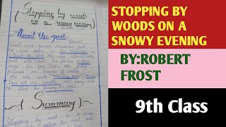 Stopping by woods on a snowy evening summary by Robert Frost Education and learning matters [upl. by Rorke]